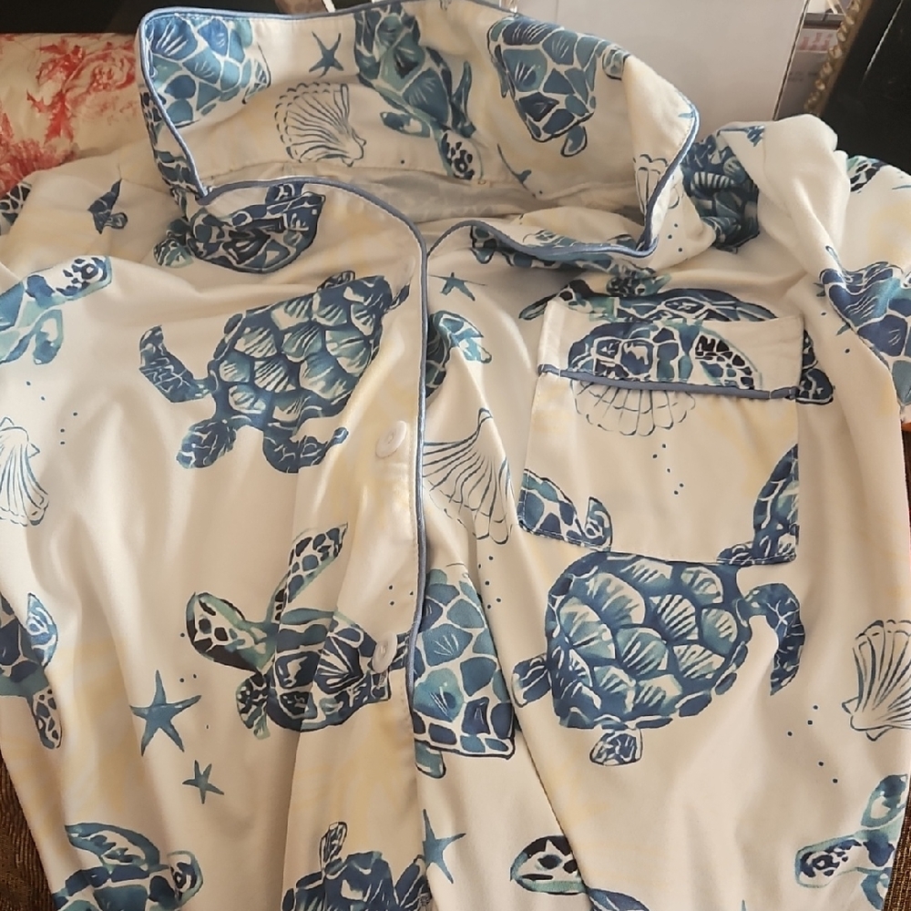Turtle Print Pajama Top